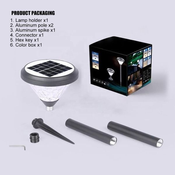 6-10W Contemporary Solar Garden Light For Outdoor Lighting 2835 LEDs 3000K