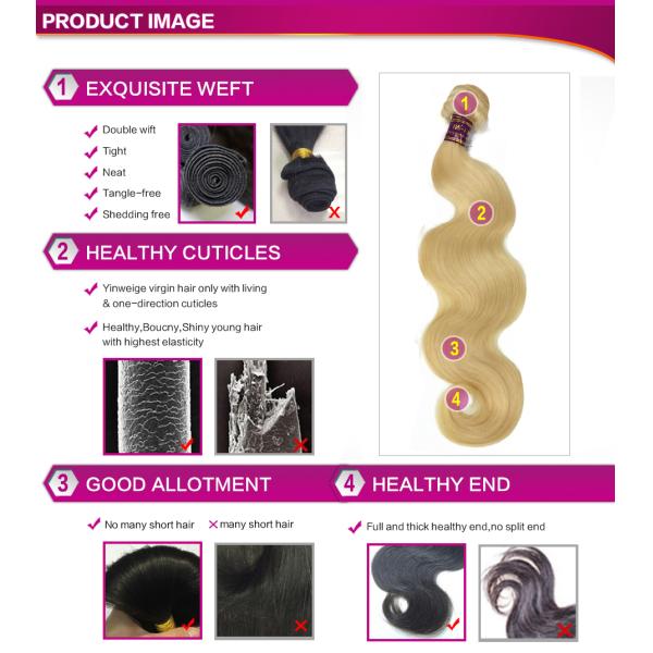 Free Shipping Popular Blonde 613# 10A Grades 100% Virgin Peruvian Hair Body Wave With Lace Closures 10inch-30inches