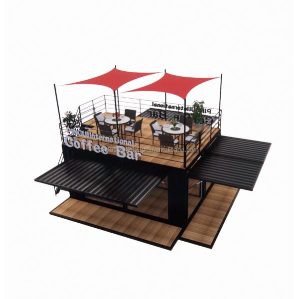 Shop 20ft Park BBQ Container Mobile Portable Assembly Coffee Bar Wooden House with 50/75/100mm Wave Sandwich Panel Walls