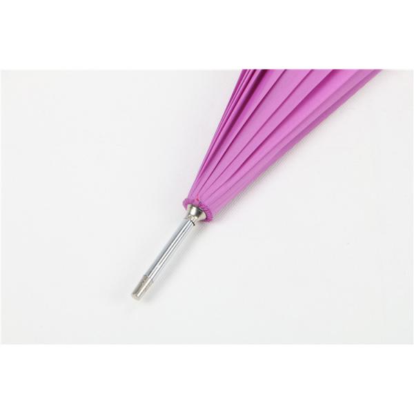 Purple Unique Ladies Windproof Umbrella Heart Shaped 190T Pongee Fabric