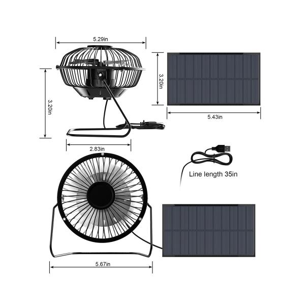 Rechargeable Power Solar Panel Energy Solar Electric Fan Lanterns Home Camping Solar Fan Led Light