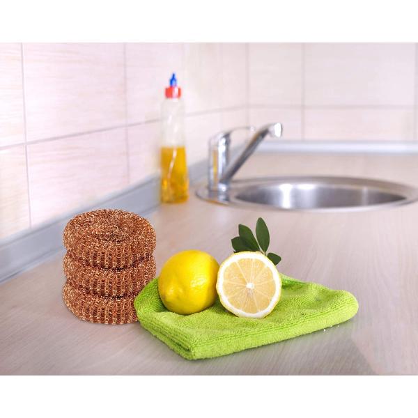 Eco-friendly Household Copper Plated Steel Wire Scourer / Scrubber Cleaning Ball for Kitchen Cleaning