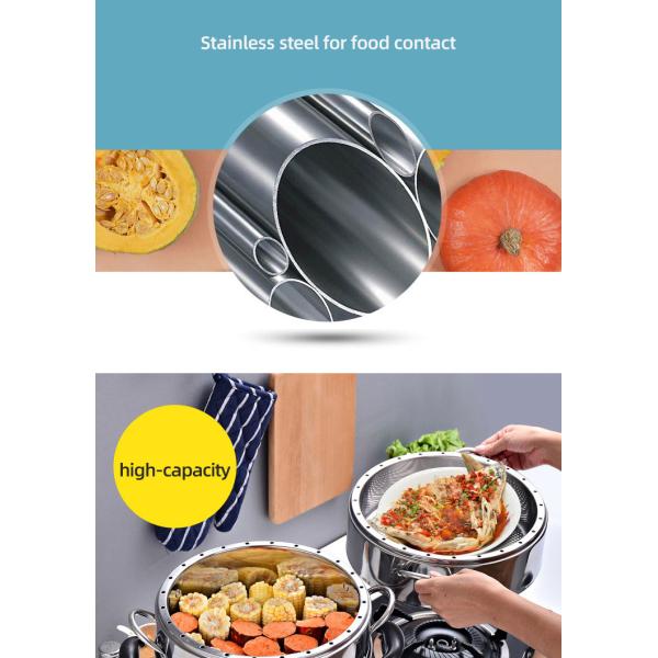 New Arrival Kitchen Industrial Steamer Pot Cookware Mutil Layer Stainless Steel Steamer Pot With SS Handle