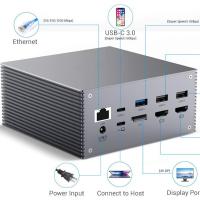 12 en 1 Grise Alumilum USB C Station d'accueil Pour Windows MacOS Et Linux - Résolution de l'écran 4K 60Hz