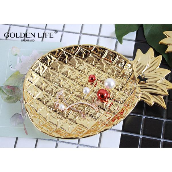 Ceramic Pineapple Leaf Shape Jewelry Dish Household Decoration Plate Porcelain
