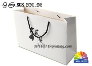 sacos de compras de papel feitos sob encomenda do cartão 210GSM branco para o