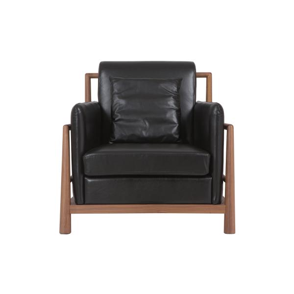 Modern Chinese furniture design of Walnut wood frame in Simple with leather upholstered for Cutural hotel room