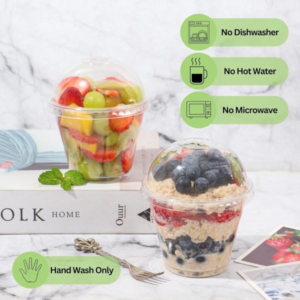 Mini 7oz Takeout PET Plastic Disposable Cup Sauce Container Yogurt To-Go Cups