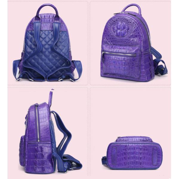 Custom logo crocodile skin bag backpack for ladies