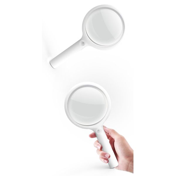 Illuminated Magnifying Glass 3 Modes Led Handheld 4in Large 30X Square Plastic