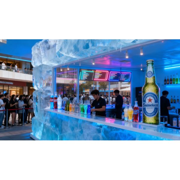 Modular Ice House Bar - Frost-Themed Pop-Up Shop & Ice Block Architecture for Commercial Attractions
