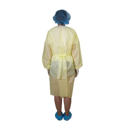 Vestido cirúrgico do isolamento impermeável descartável amarelo