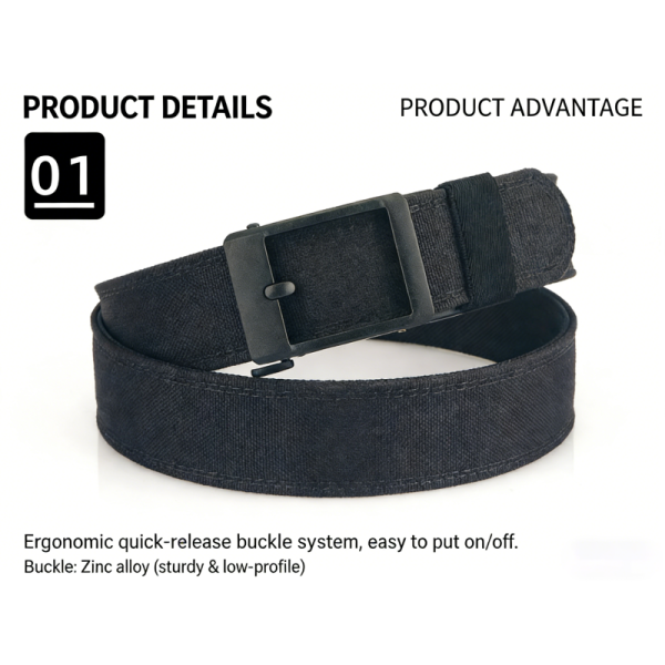 DANSKY New Style Aluminum Alloy Outdoor Nylon Belt Men's Elastic Waist Belt for Workwear - Custom Logo
