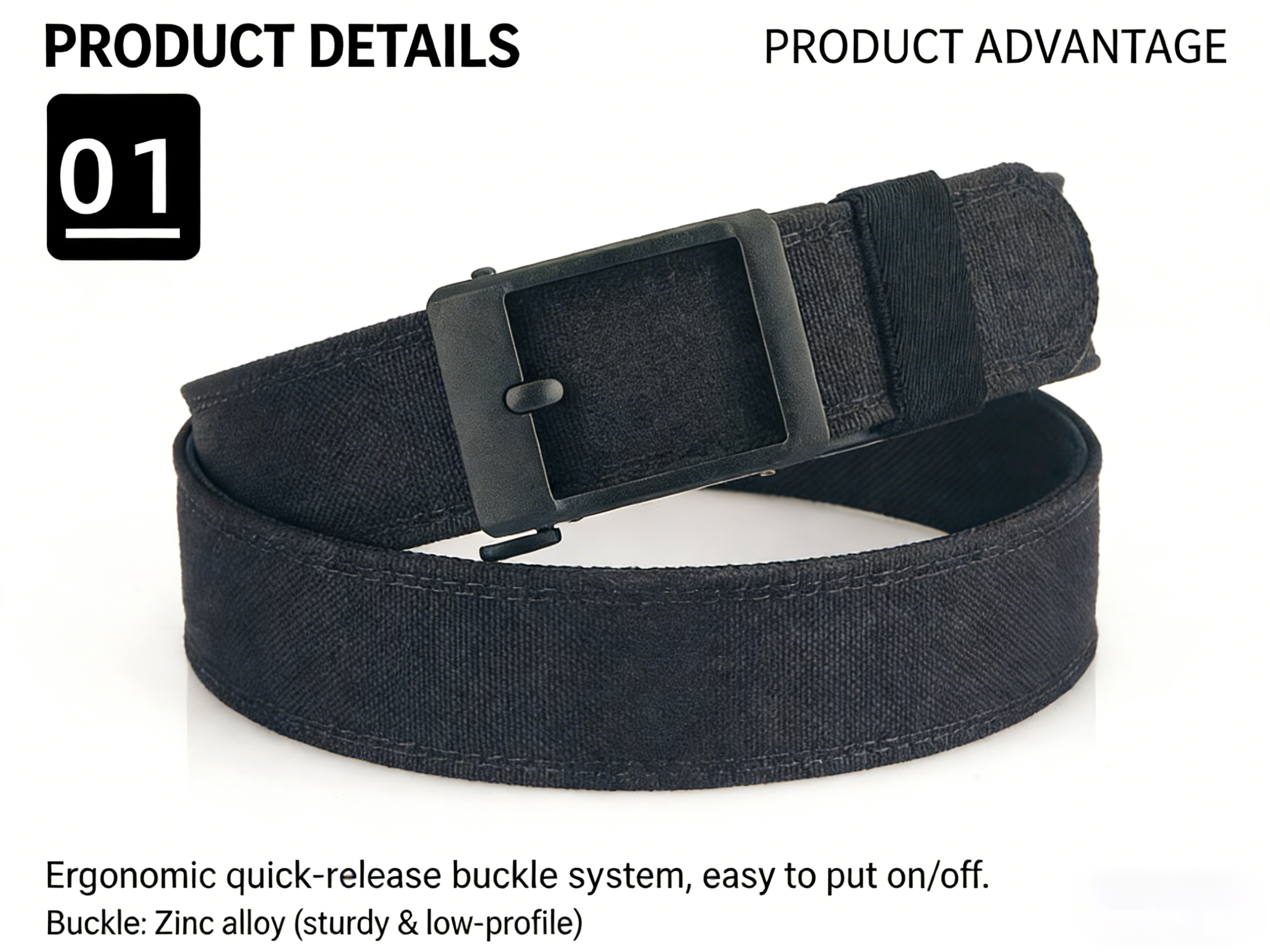 DANSKY Belt Ratchet Golf Canvas Tactical Belt for Men Adjustable Webbing with Ratcheting Buckle