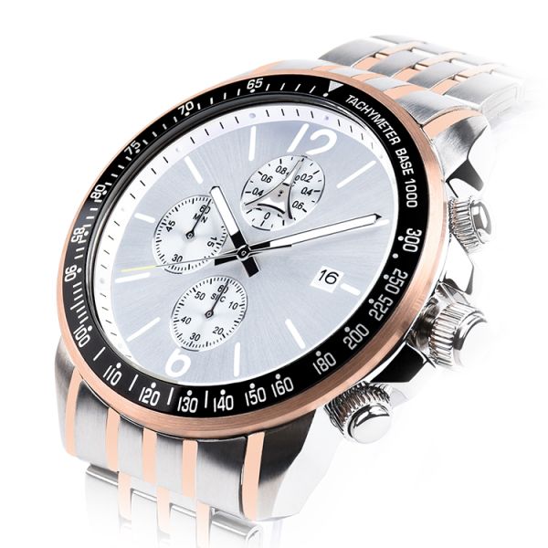 Men's Stainless Steel Quartz Watch – 5ATM Water Resistant