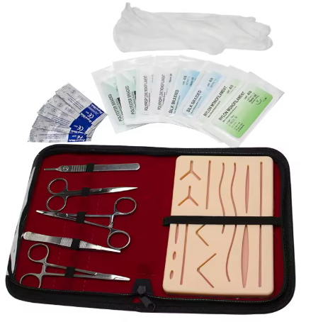 Professional Surgical Suture Practice Kit with Superior Bio-fidelity, Pre-cut Wound Variety, and Clinical-Grade Instruments