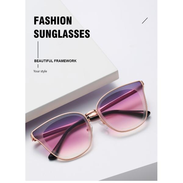 Womens Cat Eye Metal Frame Sunglasses Mirrored Tint Lenses CE