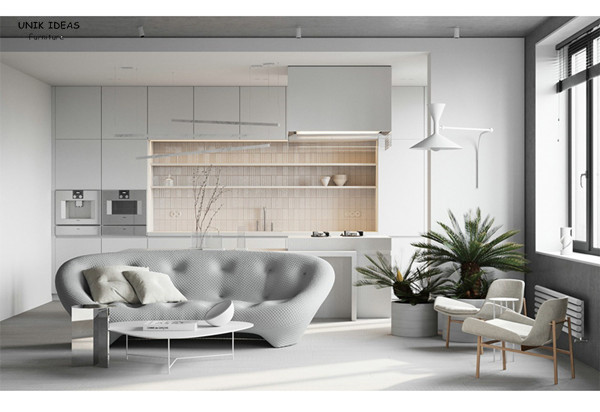 Луна набора софы комнаты прожития 3 мест современная секционная формирует ткань с Cuddler