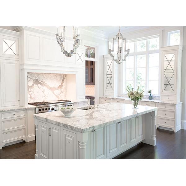 Italian Calacatta Nature Marble Slab Countertop For Kitchen Bar OEM / ODM Avaliable