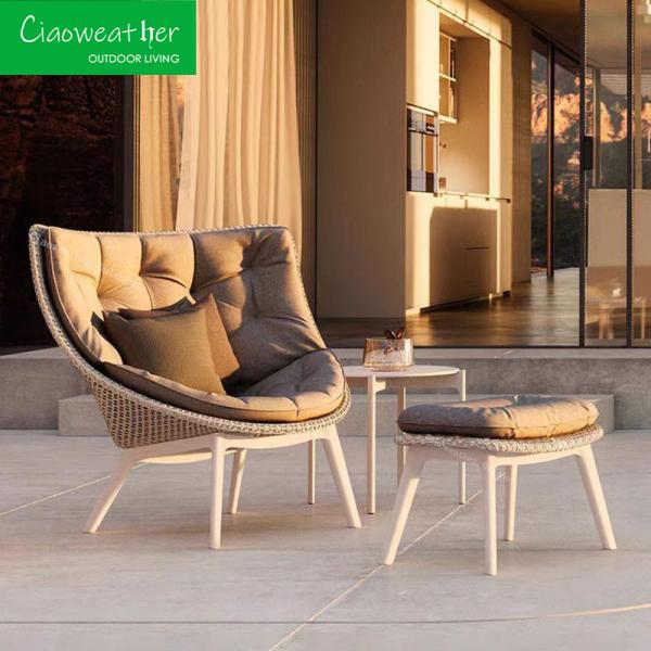 Waterproof Outdoor Wicker Leisure Chair with Customized Color High Back