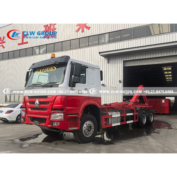 Sinotruk HOWO RHD 6x4 25-Ton Hydraulic Hook Lift Truck with Weichai 400HP Engine and RHD HW76 Cabin