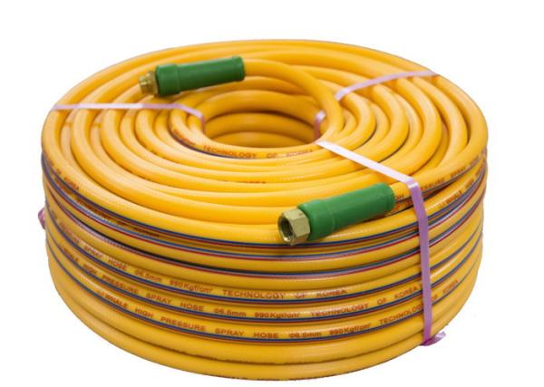 Yellow Chemical Sprayer Hose , Agriculture PVC Pipe For Chemical Water Delivery