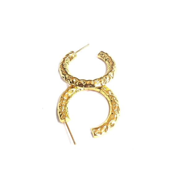 ODM 18K Gold Tube Hoop Earrings Yellow Gold Plating Tubular Hoop Earrings