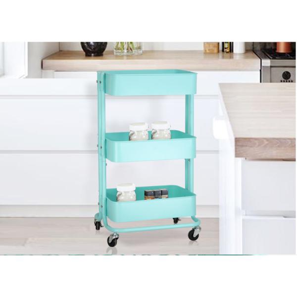 Anti Abrasion Three Tier Storage Trolley , H74cm Bathroom Storage Trolley