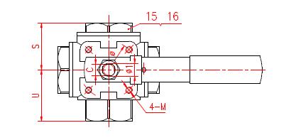 Stainless Steel Three Way Ball Valve Reducing Bore T Type Flow Control