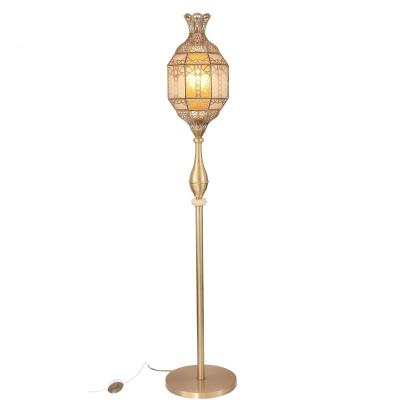 Restaurant Decorative Copper Standing Lamp Copper Retro Floor Lamp