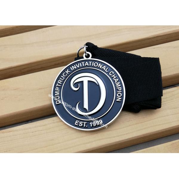 Iron Stamped Enamel Brass Awards Ribbon Medals 3.5 mm Thickness