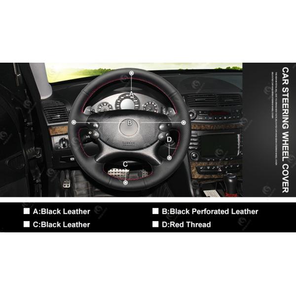 20*15*7cm Hand Sewing Leather Steering Wheel Cover for Mercedes Benz AMG CLK SL35 W211 E230 E280 E350 CLS-Class CLS350 CLS500 2005-2009