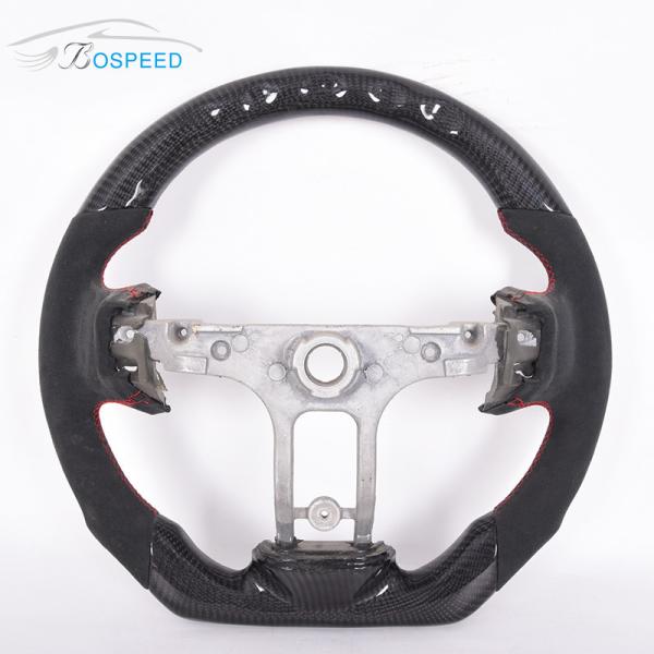 D Shape Black Alcantara Sports Cadillac Xt5 Steering Wheel Carbon Fiber Gloss