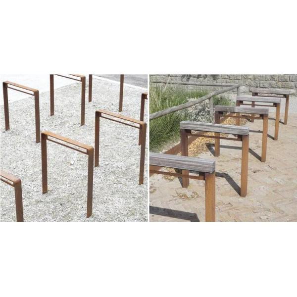 Metal Street Landscape Architecture Corten Steel Public Bicycle Racks