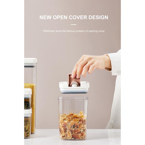 Clear BPA Free 6-Piece Set Air Tight Easy Open Lids Cereal Seal Pot Dry Food Storage Containers
