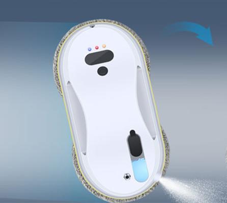 Robot de nettoyage de fenêtres à panneau solaire doté d'un pulvérisateur d'eau intelligent et d'une tension AC110-240V