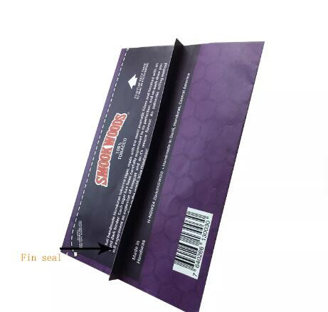 Printed Plastic Foil Fin Seal Smokewoods Tobacco Packaging Bags Pouch For tobacco