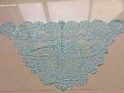 elegant embroidered Barcelona veil  Authentic Spanish Medallion Mantillas with Baby blue color