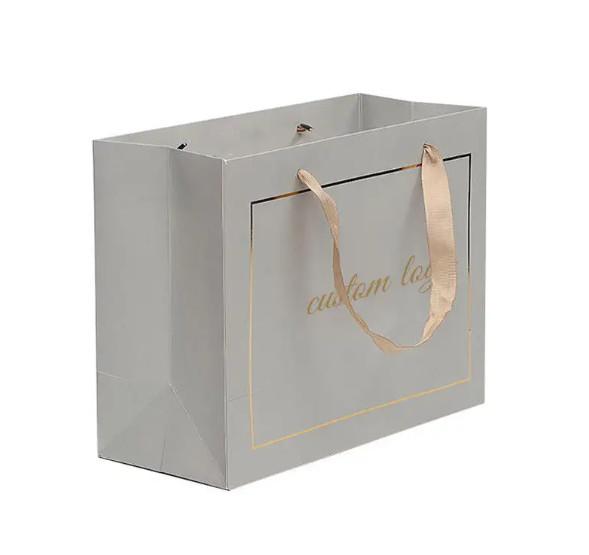Cardboard Paper Shopping Bags Custom Luxury Gift Bags With Logo Handles