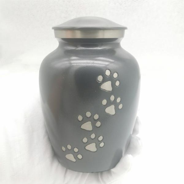 Classic Cat Dog Pet Footprint Ashes Aluminum Alloy Memorial Metal Jar with Unique Designs