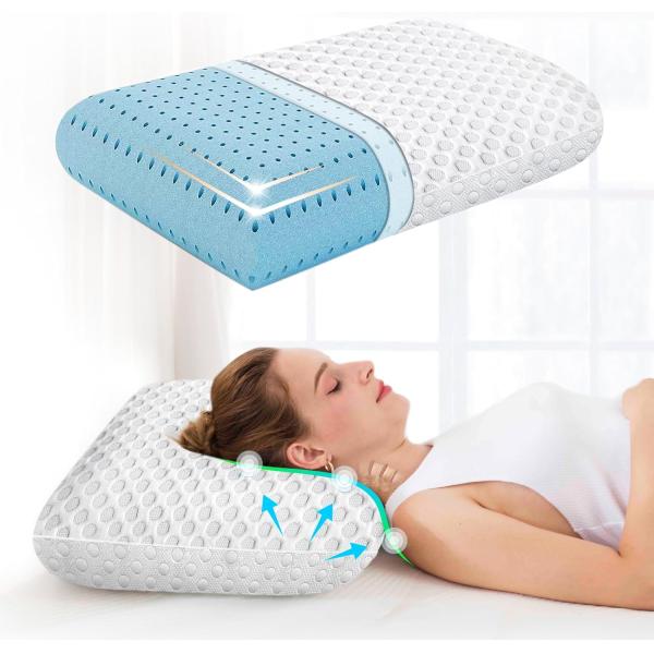 Customized Color Gel Memory Foam Pillow for Neck Orthopedic Support in Home Decor
