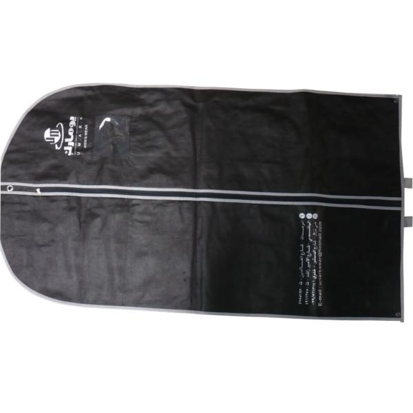 Um Black 75g Unwoven Fabric With PVC Cover Suit Garment Bags With White Border / Handle