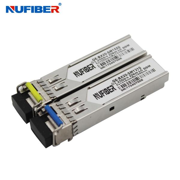 Simplex SM 1310 / 1550nm 20km LC WDM 1.25G SFP Module Compatible With Cisco