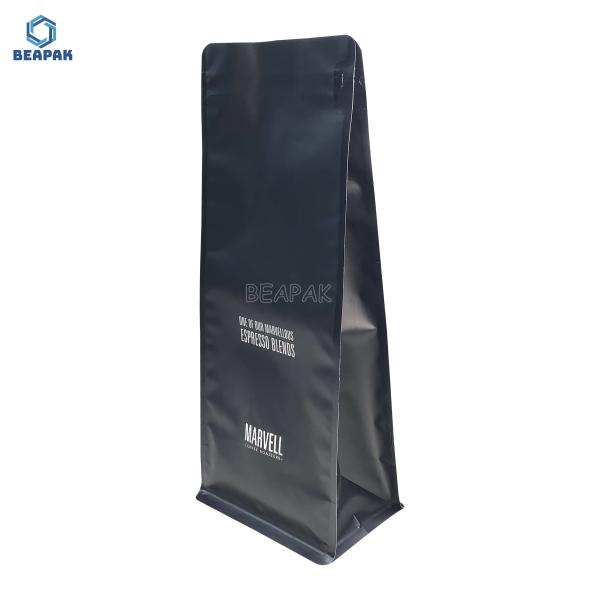 Malotes Resealable da parte inferior lisa de 120 mícrons do feijão de café