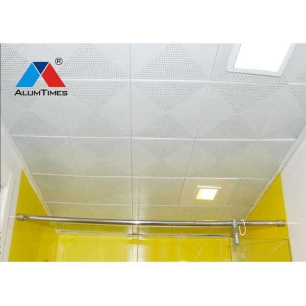 Wood Grain Perforated Acoustic Ceiling Tiles For Contemporary Living Room Decoration