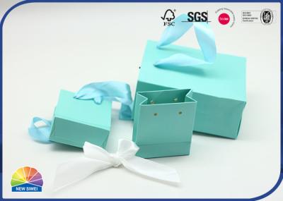 Punho de Matte Lamination With Blue Silk do saco do presente do papel da cor de Patone