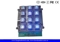 Metal industrial do teclado numérico numérico do Usb da cabine de telefone com 12 chaves azuis do luminoso