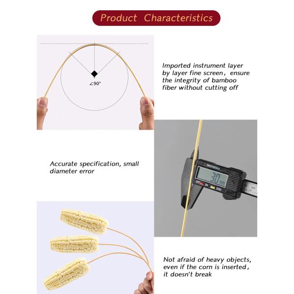 OEM 10cm BBQ Bamboo Sticks For Meat Impaling Machine