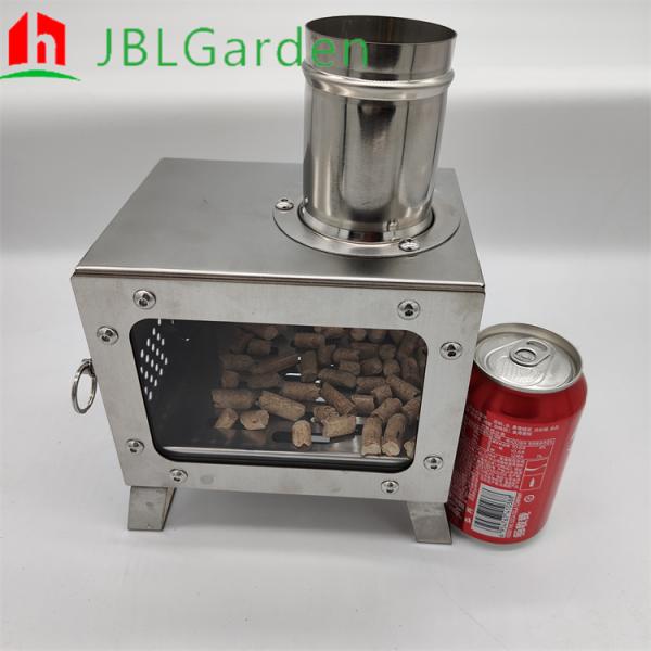 Portable Patio Heater Foldable Operate BBQ Wood Pellet Firepit Stainless Steel