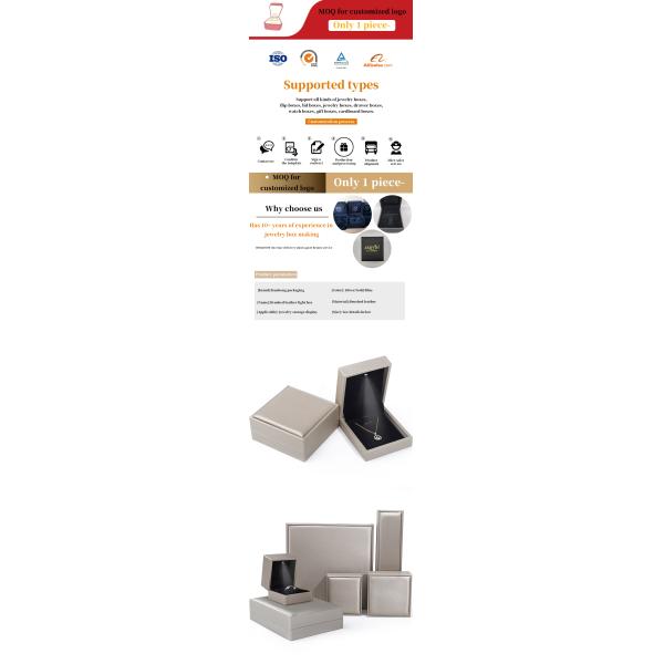 Tasteful Sleek Brushed Grain PU Leather Jewelry Packaging Box Case with LED Light